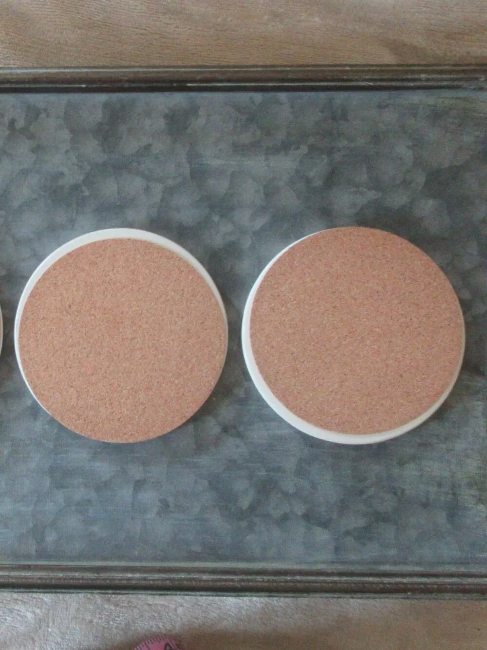 4 ceramic vintage Pier 1 wine themed round coasters never used 4 in. cork back